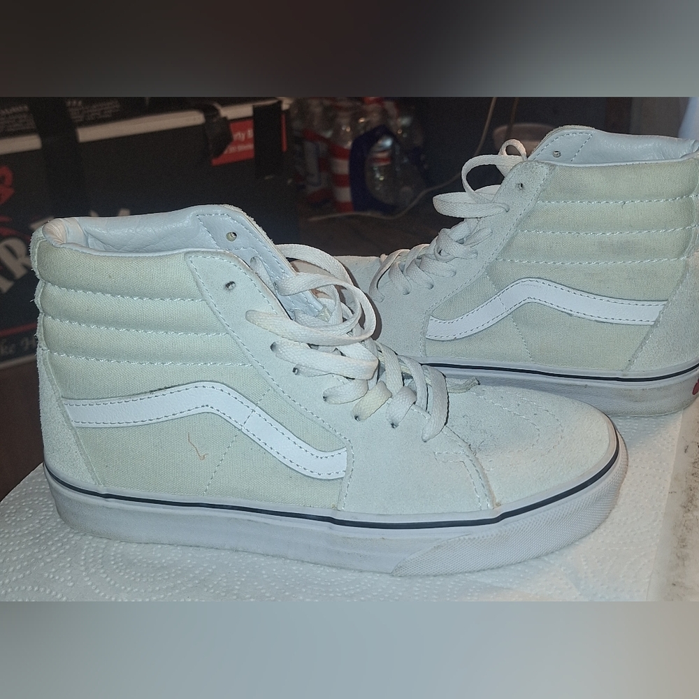 Vans High-Top Sneakers in White and Cream
